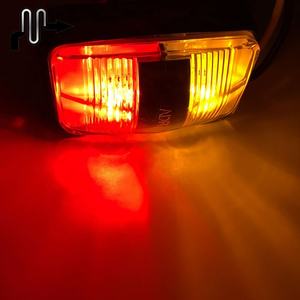 สีเหลืองอําพันและไฟรถบัสสีแดง, ไฟ <span class=keywords><strong>LED</strong></span> ด้านข้าง 4leds, โคมไฟ <span class=keywords><strong>LED</strong></span> 10-30V กันน้ําเครื่องทดสอบไฟหน้ารถสากลสําหรับรถบรรทุก - Product Image 5