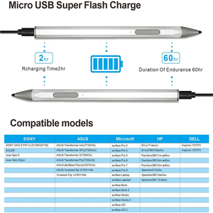 Lápiz óptico de decodificación de frecuencia, pluma de pantalla táctil de punta fina con sensibilidad de presión <span class=keywords><strong>4096</strong></span> para Microsoft Sony <span class=keywords><strong>ASUS</strong></span> HP DEL - Product Image 5