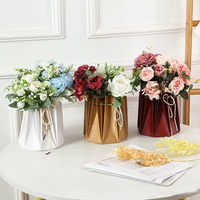 Wholesale Flower White Kraft Paper Packaging Boxes Custom Exquisite Cardboard Vase Waterproof Aqua Box for Flowers