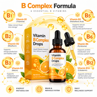 Gouttes de Vitamines B Complexes à Marque Blanche – Liquide B1 B2 B3 B5 B6 B12 – Complément OEM pour le Bien-être Quotidien et l'Énergie – Vente en Gros