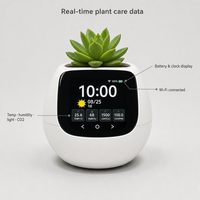 ODIS Smart Plant Monitor WiFi 4 in 1 Perangkat Perawatan Tanaman Layar LCD Temperatur Kelembapan Cahaya Tingkat Air untuk Tanaman Dalam Ruangan