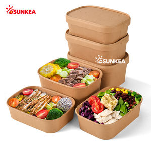 وعاء ورقي مربع مستطيل الشكل قابل للتحلل للاستخدام مرة واحدة وعاء كزة جاهز لتعبئة الورق - Product Image 1