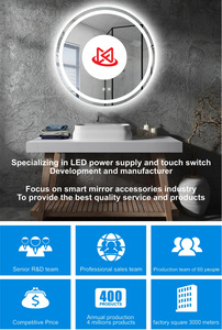 Dc12v 5A 60 Wát thông minh gương <span class=keywords><strong>LED</strong></span> ánh sáng Loa tường thiết bị chuyển mạch nút kép cho cảm ứng chuyển đổi Max điện áp 24V IP20 dễ dàng - Product Image 3