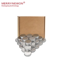 24 paket 0.5 oz 10 ml 15 ml gümüş boş alüminyum kutular seti nane teneke kutu kapaklı toplu gıda kozmetik mum seyahat