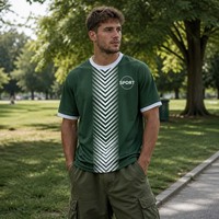 Conjunto de Uniforme de Fútbol con Patrón Chevron Personalizado, Sublimación OEM, Traje de Fútbol Holgado para Exteriores, Ropa Deportiva de Equipo con Logotipo Personalizado