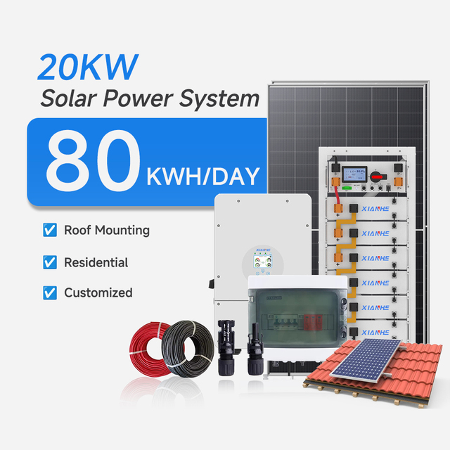20kw 25kw 30kw 35kw 40kw Solar Photovoltaic Energy Conversion System Complete 10kw off Grid Hybrid Solar Battery House System
