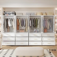 Ensemble de garde-robe moderne sur mesure, solution pour toute la maison, organisateur de rangement de chambre à coucher à finition brillante, grande capacité, fabrication DIY