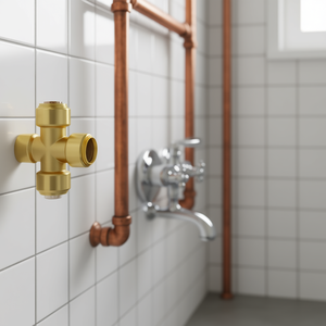 Raccords en T à emboîtement rapide en laiton 1/2 po, 12 pièces, pour chauffage, douche, tuyauterie, conception industrielle - Product Image 2