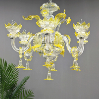 Lustre en verre artisanal de luxe, style Murano, pour salle à manger de restaurant, villa rétro américaine