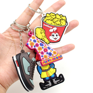 Porte-clés en caoutchouc souple 2D 3D personnalisés en gros, porte-clés en silicone, porte-clés en plastique PVC, porte-clés personnalisés avec logo, porte-clés tendance - Product Image 6
