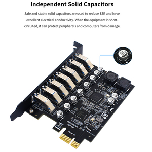 Tarjeta de Expansión TISHRIC PCIe 1X USB 3.0 de 5 Gbps y 7 Puertos, Solo para Periféricos USB, Adaptador para PC de Escritorio - Product Image 3