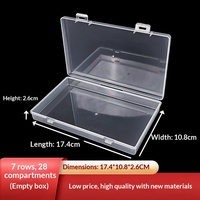 Boîte de rangement transparente en plastique portable pour accessoires de cheveux, boucles d'oreilles, bagues, perles, organisateur