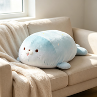 En gros, Peluche phoque, Coussin en peluche souple et élastique, Cadeau créatif doux pour la vente au détail et la revente en magasins et supermarchés