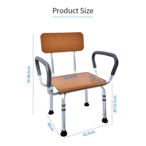 Silla de Ducha de Aleación de Aluminio con Respaldo y Esponja Antideslizante, Ventosas sin Herramientas, Equipo de Seguridad para Baño para Personas Mayores - Product Image 5