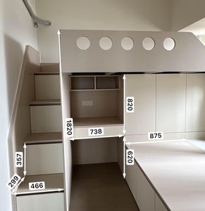 Letto a Castello Personalizzato per Piccoli Appartamenti, Comodo Letto in Legno con Contenitore per Camera da Letto, Design Moderno - Product Image 3