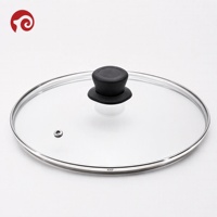 Couvercle en verre trempé avec bouton de commande différent, couvercle de pot en verre, couvercle de poêle en verre pour wok, couvercle de remplacement pour ustensiles de cuisson