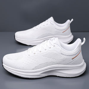 Nuevas zapatillas de correr ultraligeras y transpirables de malla para hombre, cómodas zapatillas deportivas acolchadas para gimnasio, trotar, caminar, color gris - Product Image 4