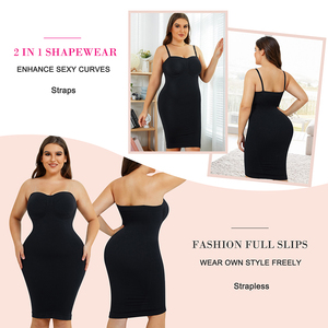<strong>Strapless</strong> <strong>Body</strong> <strong>Shaper</strong> Slips Seamless Tummy <strong>Control</strong> <strong>Shaper</strong> Dress Bodycon Built in Bra Bodycon Dress - Product Image 2