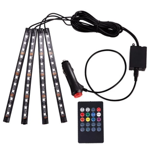 Cinta LED RGB 5050 inteligente para coche con control por aplicación, música, control remoto y luces LED de ambiente para el interior. - Product Image 4