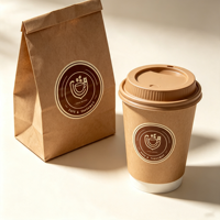 Autocollant rond en vinyle imperméable personnalisé, étiquette autocollante avec logo personnalisé pour les emballages de gobelets et de boîtes de café et de plats à emporter