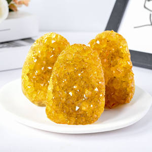 Suministro al por Mayor de Geodas Amarillas de Alta Calidad, Cristales en Bruto para Decoración del Hogar y Regalos Navideños - Product Image 1