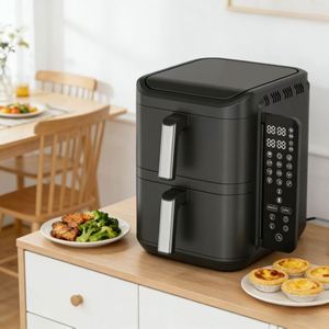 Nouvelle Friteuse à Air Électrique Double Panier 10L 2800W 2026 avec Contrôle Numérique et Minuteur 0-60min 0-200 ° Écran facile à lire et réglable - Product Image 4