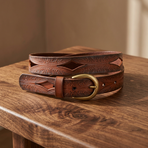 Retro Style <b>Cow</b> Hide Steel Buckle Eco-Friendly Waterproof Heavy-Duty Durable Vintage Men's Belt BS International OEM ODM - Product Image 1