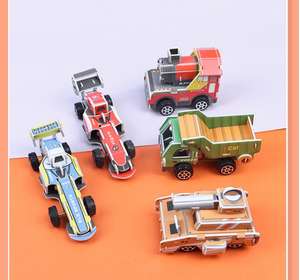 <span class=keywords><strong>Camion</strong></span> de magasin personnalisé puzzle en papier 3d puzzle en carton pour enfants jouets éducatifs - Product Image 3