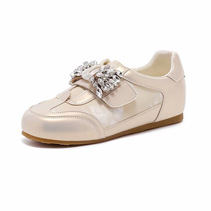 Chaussures de course pour femmes Rhinestone Forrest Gump, légères, à talon moyen (3-5 cm), couleur unie, tendance, en toile, semelle extérieure en caoutchouc, à enfiler - Product Image 5