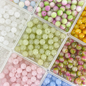 Vente en gros de perles en pierre naturelle perles rondes rondes en <span class=keywords><strong>jade</strong></span> calcédoine pour la fabrication de bijoux bracelets à bricoler soi-même accessoires - Product Image 1