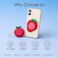 ISMAN Custom siliconen fruitvormige lege lippenbalsem telefoon achterkant sticker watermeloen aardbei appel houder blush crème schattige hoesje