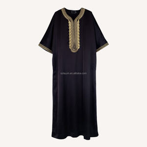 Chaud de bonne qualité à manches courtes Ikaf musulman coton lin hommes Thobe dubaï maroc jeune <span class=keywords><strong>homme</strong></span> vêtements islamiques <span class=keywords><strong>pour</strong></span> Ramadan Layyin - Product Image 4