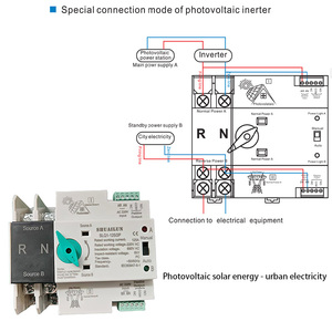 Chất lượng cao 2P PV Single phase AC/DC tự động chuyển Thiết bị chuyển mạch 100/2P 100A 125A Dual Power chuyển đổi chuyển PC loại - Product Image 2