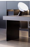 Table de direction moderne-Bureau minimaliste en métal MDF en acier Design de bureau d'ordinateur convertible élégant pour l'atelier de bureau à domicile et d'hôtel