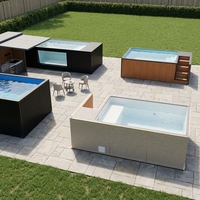 Piscine conteneurisée de luxe, personnalisable, 20 et 40 pieds, avec filtration complète, résistante aux UV, facile à installer