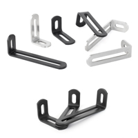 Support d'angle en acier inoxydable épais plaqué, en forme de L, noir, pour étagère, meuble en bois, angle métallique à 90 degrés