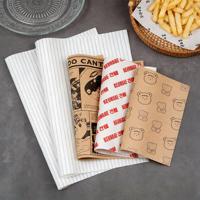 Papier d'emballage alimentaire jetable personnalisé pour hamburgers, en papier ciré imprimé, résistant à la graisse et à l'humidité (PE)