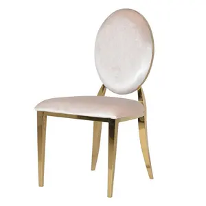 Sillas <span class=keywords><strong>de</strong></span> comedor modernas con patas doradas, sillas apilables ovaladas, para salón <span class=keywords><strong>de</strong></span> banquetes, boda, decoración para eventos - Product Image 1