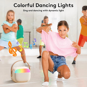 Máquina de Karaoke RGB Light 5,3 System 2 Micrófono inalámbrico Audio de tres vías Micrófono Altavoz Hogar Familia Cantando Regalo para niños - Product Image 5