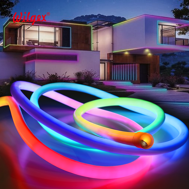 360 Degree Color Changing RGB IP65 PVC D18mm Flexible LED Neon Light Strip with PWM Control