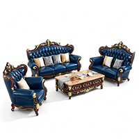 Ensemble de canapés en bois massif en forme de U de style européen, mobiles, 1-2-3 places, en éponge, pour petits salons, en cuir véritable luxueux rouge