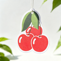 Désodorisant en papier suspendu personnalisé 2026 avec motif de fruits imprimé, pour voiture, maison, hôtel, parfum agréable