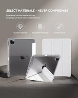 Casing Tablet Folio Anti-Shock Kulit PU dengan Penyangga Multi-Angle dan Bagian Belakang Transparan untuk iPad Air 11 M4 M3 M2 2026-2022 Generasi ke-5 & ke-4 10.9 inci
