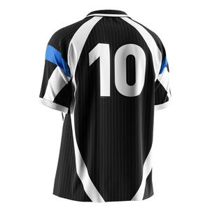 Maillot de football avec col polo à insert triangulaire, zones anti-humidité et tissu à séchage rapide pour une performance optimale le jour du match - Product Image 6
