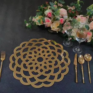Wedding Charger Plates Coaster Placemats Acrylic Gold Mirror Place Mats For Dining Table