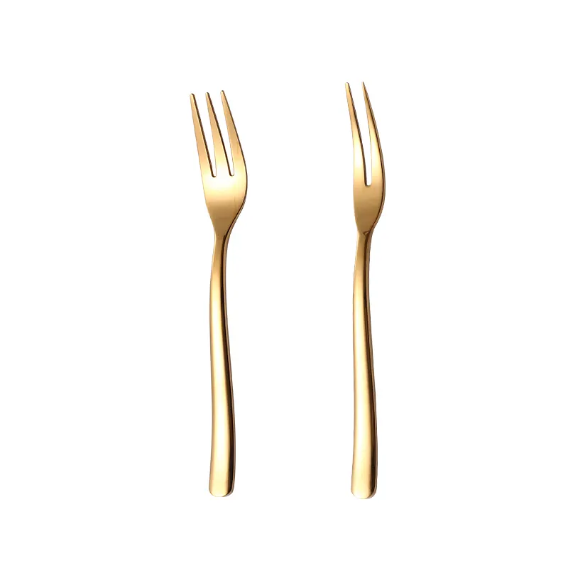 Exquisite Reusable Stainless Steel Fork for Fruit Dessert Cake Durable Metal Fork Cutlery Fork