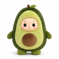 Boneka Plush Vinyl Custom Berbentuk Alpukat dengan Hoodie, Boneka Buah Lembut, Plushie OEM ODM, Hadiah Kawaii untuk Mesin Cakar dan Eceran
