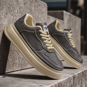 Chaussures en cuir décontractées polyvalentes haut de gamme respirantes et sportives pour hommes 2026, style rétro britannique, chaussures de travail - Product Image 5