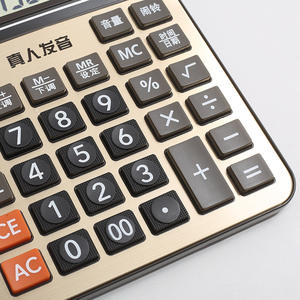 เครื่องคิดเลขโกลด์วอยซ์พร้อมจอแสดงผลขนาดใหญ่และฟังก์ชั่นหลากหลายสำหรับใช้ในสำนักงาน ตัวเครื่องทำจากอลูมิเนียมอัลลอย - Product Image 1