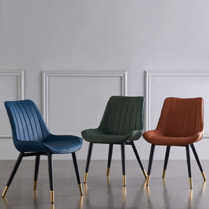 Chaise de salle à manger en velours, chaise de bureau ergonomique de luxe, chaise à bascule en métal pour bébé - Product Image 4